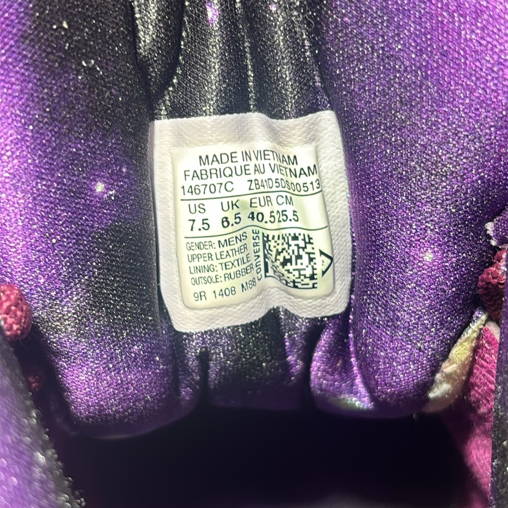 Converse cons aerojam Purple invader Sneakers galaxy lace up mid monstar space - Picture 8 of 10
